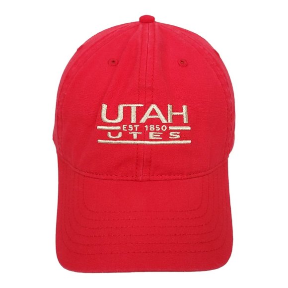 Captivating Utah Utes Adjustable Tuck Strap Cap Trucker Baseball Hat Embroidered - Picture 1 of 12